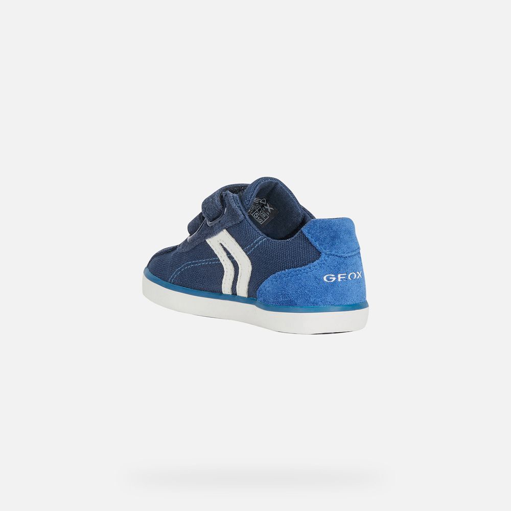 Geox Portugal - Tenis Geox Bebe Desconto - Geox Baby Kilwi Boy Azul Marinho
